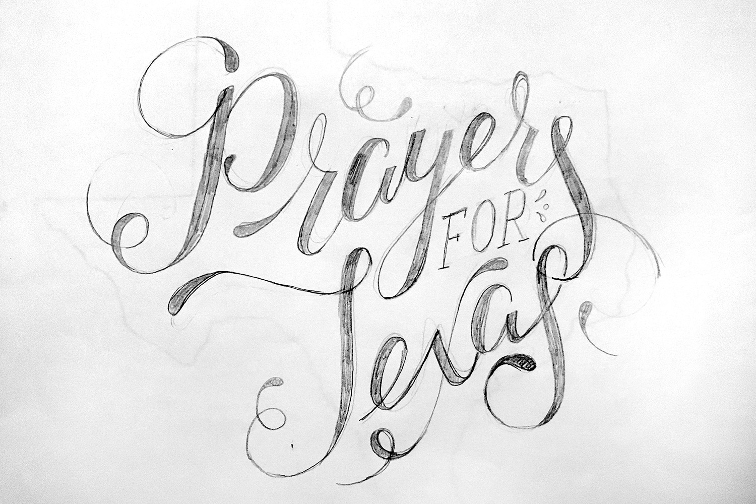 Prayers for Texas - Tornado Relief - Graphic Design, Screen Print, T-shirt, typography, hand drawn, script