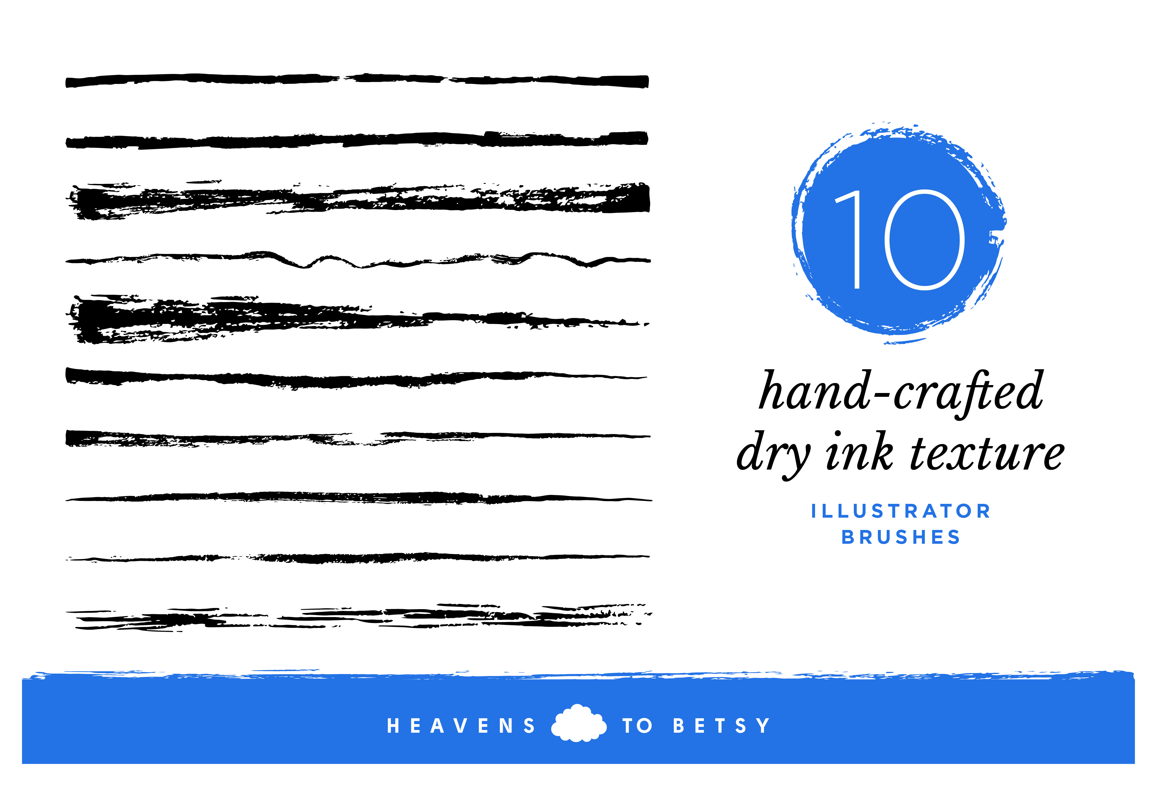 Dry Ink Brush Pen Texture Brushes for Adobe Illustrator